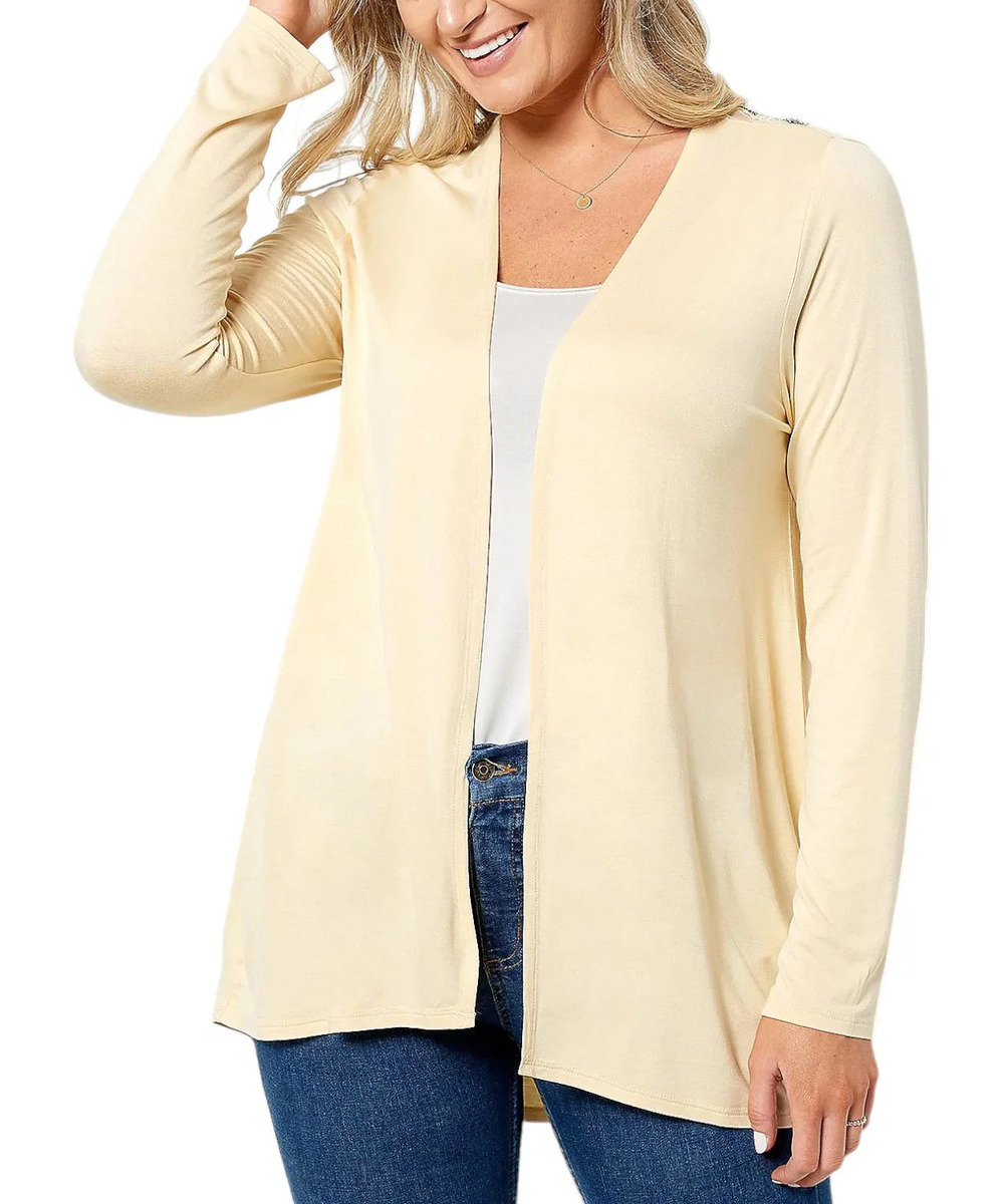 G.I.L.I. Knit Cardigan Beaded Mesh Almond - Regular